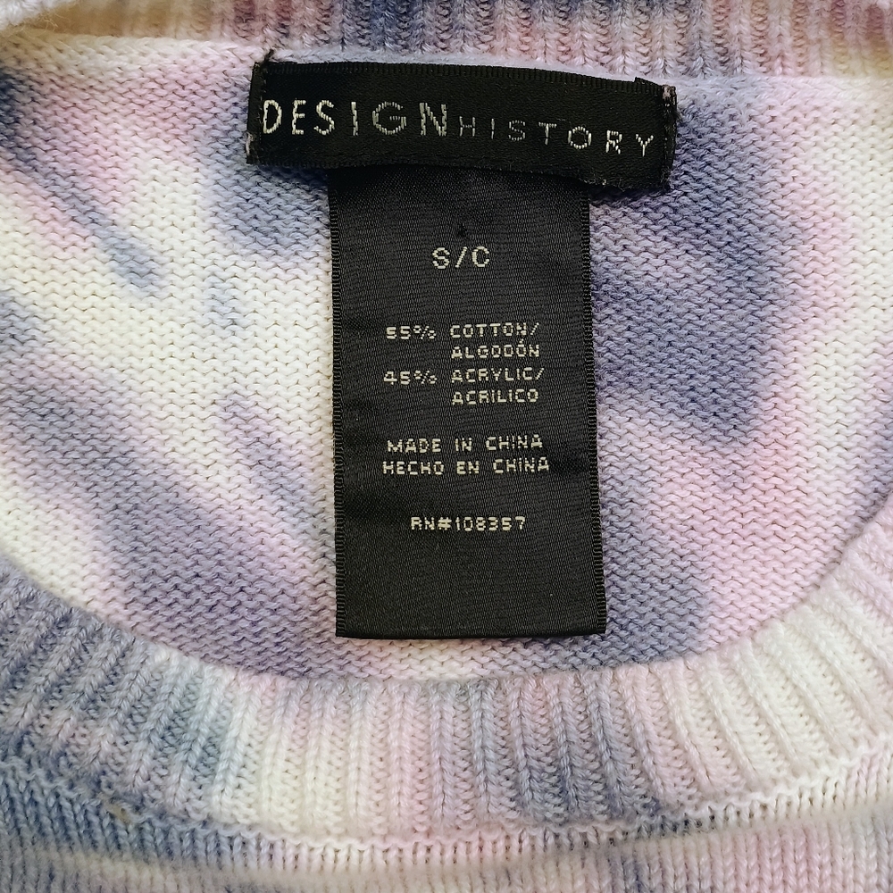 Women's Design History Purple Tir Dye Long Sleeve Sweater Size Small - Picture 4 of 8